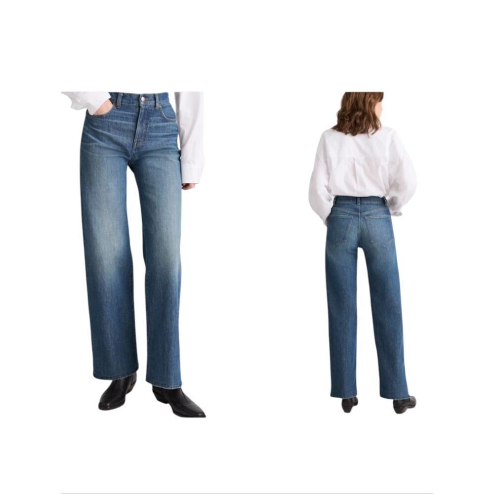 NWT Madewell The Perfect Vintage Wide-Leg Jean Dark Blue 14W